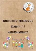 Vorschau - Arbeitsblätter - Textaufgaben, Bildaufgaben, Klasse 1/ 2 ZR 20 (Homeschooling) - Deckblatt