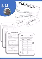 Vorschau - Arbeitsblätter - Tafelfußball Präsens Präteritum - Deckblatt