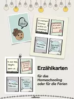 Vorschau - Arbeitsblätter - Erzählkarten Homeschooling Ferien Tagebuch Distanzlernen - Deckblatt