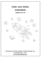 Vorschau - Arbeitsblätter - Malen nach Zahlen - Addition bis 20 - Weltraum - Deckblatt