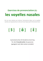 Vorschau - Arbeitsblätter - Exercices de prononciation I: les voyelles nasales - Deckblatt