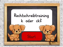 Vorschau - Spiele - Interaktives Spiel - Rechtschreibtraining - k oder ck? - Homeschooling - Smartboard - Deckblatt