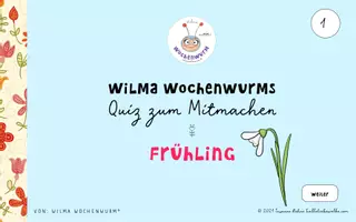 Vorschau - Interaktives Material - Interaktives Quiz zum Frühling mit Urkunde, Ausmalbild & Vorlesegeschichte - Homeschooling PDF & EPUB - Seite 1