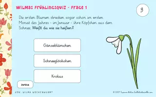 Vorschau - Interaktives Material - Interaktives Quiz zum Frühling mit Urkunde, Ausmalbild & Vorlesegeschichte - Homeschooling PDF & EPUB - Seite 3