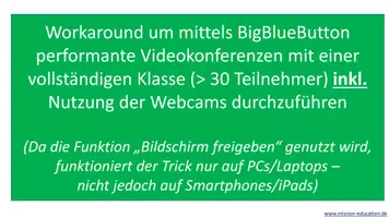 Vorschau - Merkblätter - BigBlueButton: Workaround für performante Videokonferenzen mit >30 Teilnehmern inkl. Nutzung der Webcams - Seite 1
