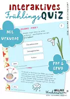 Vorschau - Interaktives Material - Interaktives Quiz zum Frühling mit Urkunde, Ausmalbild & Vorlesegeschichte - Homeschooling PDF & EPUB - Deckblatt