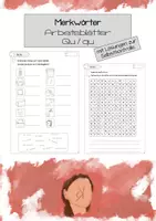 Vorschau - Arbeitsblätter - Merkwörter mit QU Arbeitsblätter I FRESCH I LRS - Deckblatt