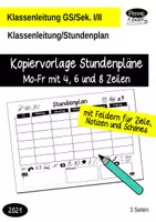 Vorschau - Poster - Stundenplan Mo-Fr mit 4, 6 und 8 Zeilen - Deckblatt