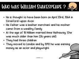 Vorschau - Stundenentwürfe - William Shakespeare Info Presentation and fact file - Seite 2