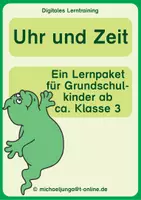 Vorschau - Arbeitsblätter - Digitale Lerntrainings: Lernpaket Uhr und Zeit 1-12 - Deckblatt