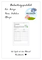 Vorschau - Arbeitsblätter - Beobachtungsprotokoll Pflanzen-Praktikum - Deckblatt