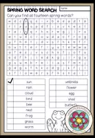 Vorschau - Arbeitsblätter - SPRING - Word Search - Deckblatt