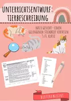 Vorschau - Stundenentwürfe - Unterrichtsentwurf Tierbeschreibung: Katze - Steckbrief verfassen - Deckblatt