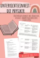 Vorschau - Unterrichtsreihen - Unterrichtseinheit "Die Physiker" mit Analysen - Deckblatt