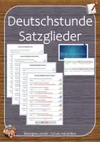 Vorschau - Arbeitsblätter - Deutschstunde: Satzglieder bestimmen (Subjekt, Objekt, Prädikat) - Deckblatt