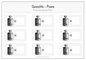 Vorschau - Arbeitsblätter - Gewichts-Paare - Seite 1