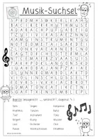 Vorschau - Arbeitsblätter - Musik - Suchsel (Buchstabengitter) - Deckblatt