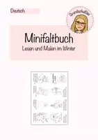 Vorschau - Arbeitsblätter - Minifaltbuch - Lesen und Malen im Winter - Deckblatt