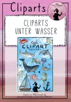 Vorschau - selbst erstellte Cliparts/Grafiken - Clipartpaket Unter Wasser (Fisch, Wal, Schildkröte, Boot etc.) - Deckblatt