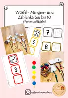 Vorschau - Spiele - Würfel- Mengen und Zahlenkarten bis 10 (zum Perlen auffädeln) - Deckblatt