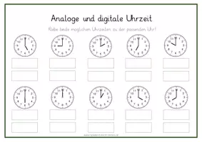 Vorschau - Arbeitsblätter - KLETT und KV Uhrzeit: ganze Stunden - Seite 1