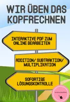 Vorschau - Fördermaterial/Inklusion - Wir üben das Kopfrechnen (Interaktive PDF mit sofortiger Selbstkontrolle) #Homeschooling - Deckblatt
