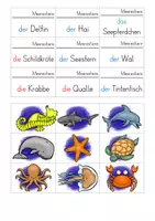 Vorschau - Spiele - Wortschatzkärtchen Meerestiere für den DaZ-Unterricht - Seite 3