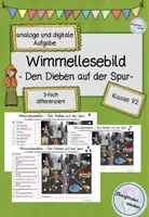 Vorschau - Arbeitsblätter - Wimmellesebild / Lesespur - Detektive - (digitale/interaktive und analoge Aufgabe) - Deckblatt