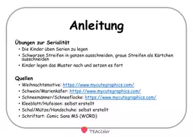 Vorschau - Arbeitsblätter - SERIALITÄT - WINTER - Reihenfolge legen - Seite 1