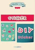 Vorschau - selbst erstellte Cliparts/Grafiken - STICKER-SET Valentine's Day | DIY verschiedene Sticker zum Basteln und Malen - Deckblatt