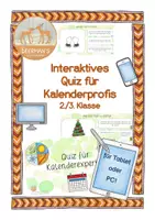 Vorschau - Interaktives Material - Interaktives Quiz Kalender / Jahr - Deckblatt