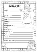 Vorschau - Arbeitsblätter - Steckbrief Jesus - Deckblatt