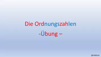 Vorschau - Unterrichtsreihen - Ordnungszahlen - Übung - Lernvideo - Klasse 1 - auch für das Distanzlernen geeignet - Seite 1