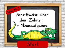 Vorschau - Spiele - Interaktives Spiel: Schrittweise über den Zehner - Subtraktion - Spiel 3 - Deckblatt