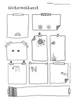 Vorschau - Mal- und Bastelvorlagen - Arbeitsblätter Kunst, Weitermalkunst, Kunstidee - Seite 1