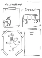 Vorschau - Mal- und Bastelvorlagen - Arbeitsblätter Kunst, Weitermalkunst, Kunstidee - Seite 2