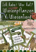 Vorschau - Stationenlernen - Ich habe...? Wer hat...? - Wiesenpflanzen und Wiesentiere - Deckblatt
