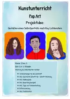 Vorschau - Arbeitsblätter - Kunst : Selbstporträt Pop Art /Roy Lichtenstein - Seite 1