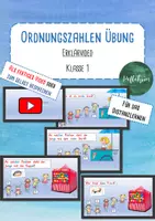 Vorschau - Unterrichtsreihen - Ordnungszahlen - Übung - Lernvideo - Klasse 1 - auch für das Distanzlernen geeignet - Deckblatt