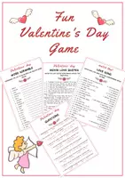 Vorschau - Arbeitsblätter - Valentine's day quiz game / Valentinstag Quizspiel Word scramble/Songs/Movie quotes/History questions - Deckblatt