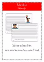 Vorschau - Unterrichtsreihen - Sommer: freies Sätze schreiben (editierbar) - Deckblatt