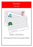 Vorschau - Unterrichtsreihen - Tiere: freies Sätze schreiben (editierbar) - Deckblatt