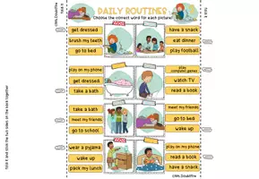 Vorschau - Arbeitsblätter - Daily Routine - Klammerkarten (Stationenlernen & interaktiver Klammerkarte) - Seite 3