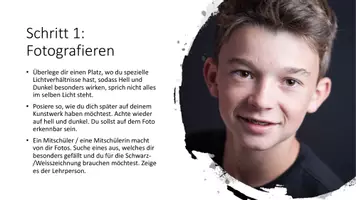 Vorschau - Unterrichtsreihen - Portrait Schwarz-Weiss malen Unterrichtssequenz - Seite 2