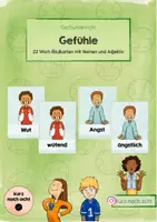 Vorschau - Bildkarten - Bildkarten Gefühle (Adjektiv + Nomen) - Deckblatt