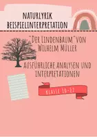 Vorschau - Merkblätter - Naturlyrik Beispielinterpretation "Der Lindenbaum" - Deckblatt