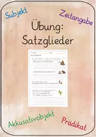 Vorschau - Arbeitsblätter - Übung Satzglieder - Arbeitsblatt zum Sichern und Üben - Deckblatt
