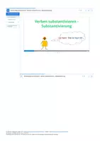 Vorschau - Arbeitsblätter - Kinderalltag und Schulzeit - Verben substantivieren - Substantivierung - Deckblatt