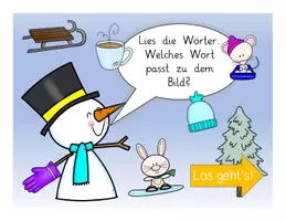Vorschau - Interaktives Material - Interaktive Leseübung (Winterwörter) - Seite 1