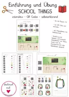 Vorschau - Arbeitsblätter - Einführung / Übung School Things Distanzunterricht / QR Codes - 1./2. Klasse - Deckblatt